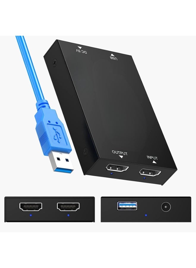 4K HDMI to USB Video Capture Card – USB 3.0 – Full HD 1080p 60fps Recording – Ideal for Live Streaming, Gaming, and Video Capture – Compatible with PC, Mac, Linux, Android, and Windows - Image 1