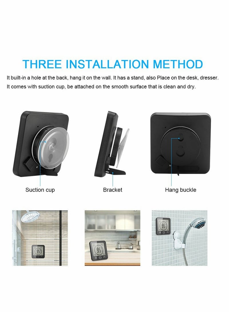 Barakah Waterproof Digital Kitchen Timer with Alarm & Touch Screen, Suction Cup for Easy Hanging, Ideal for Cooking, Baking, Study & Exercise (Black) - Image 2