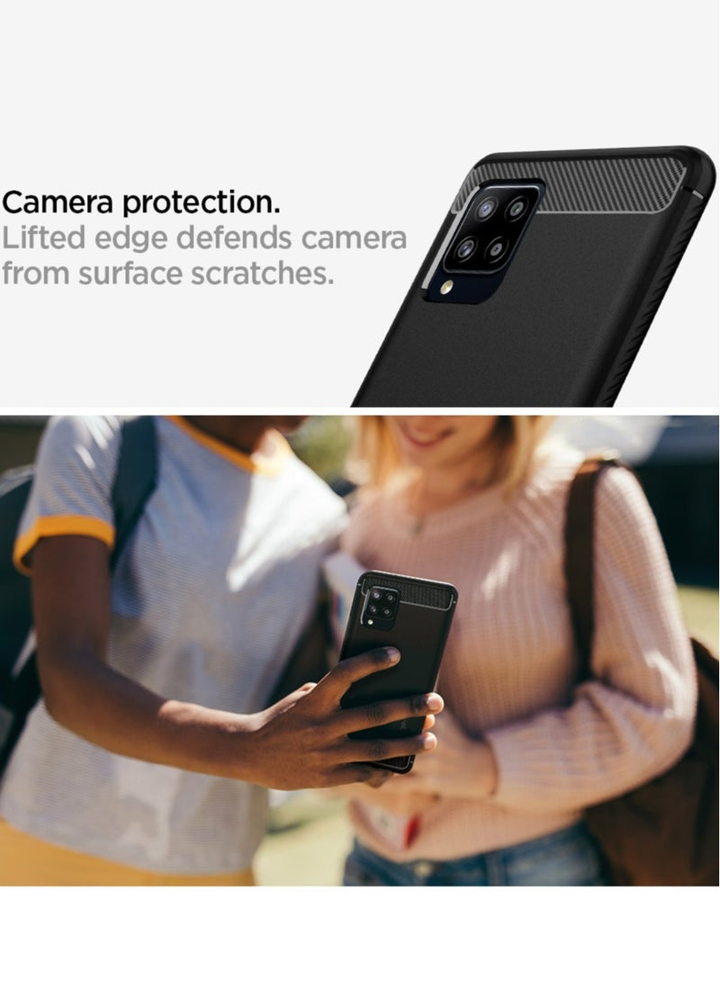 Spigen Rugged Armor Case Cover for Samsung Galaxy A42 5G - Matte Black - Image 2