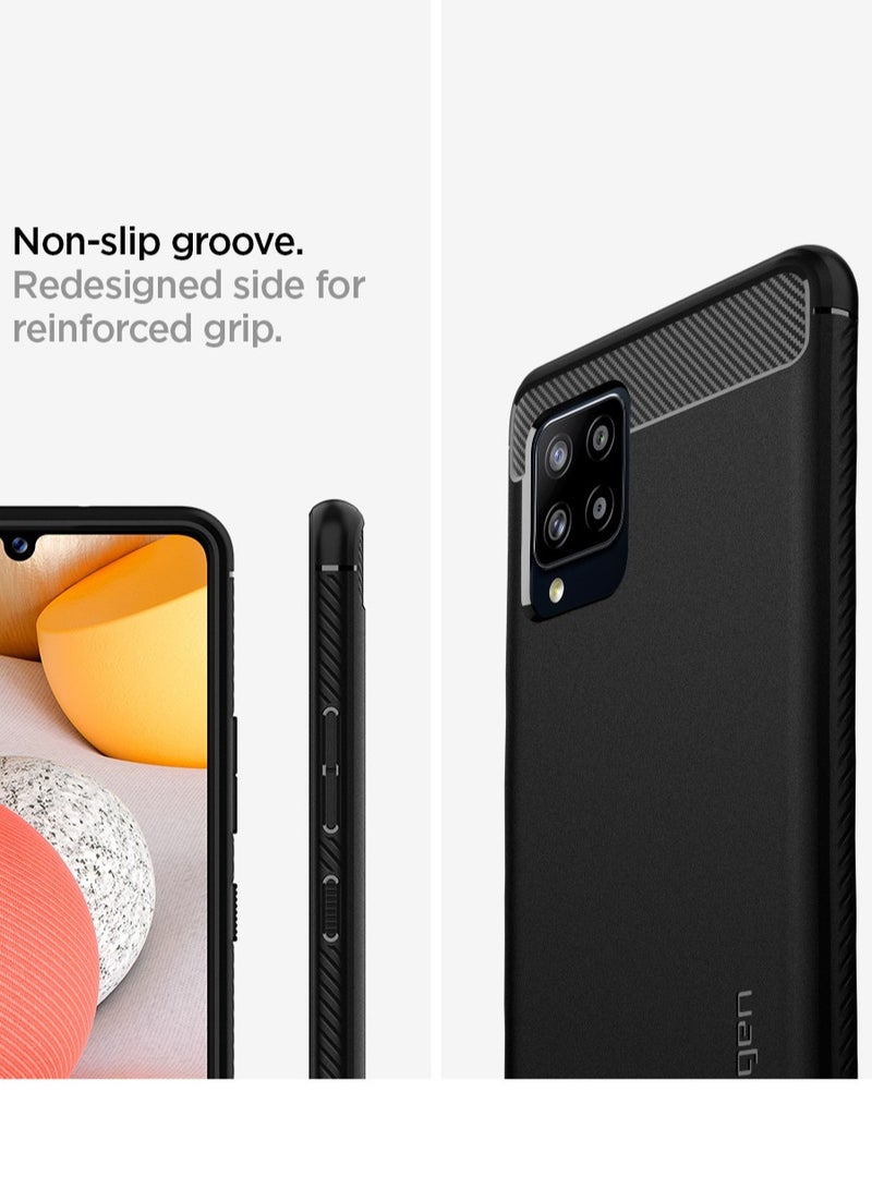 Spigen Rugged Armor Case Cover for Samsung Galaxy A42 5G - Matte Black - Image 3