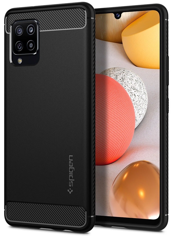 Spigen Rugged Armor Case Cover for Samsung Galaxy A42 5G - Matte Black - Image 1