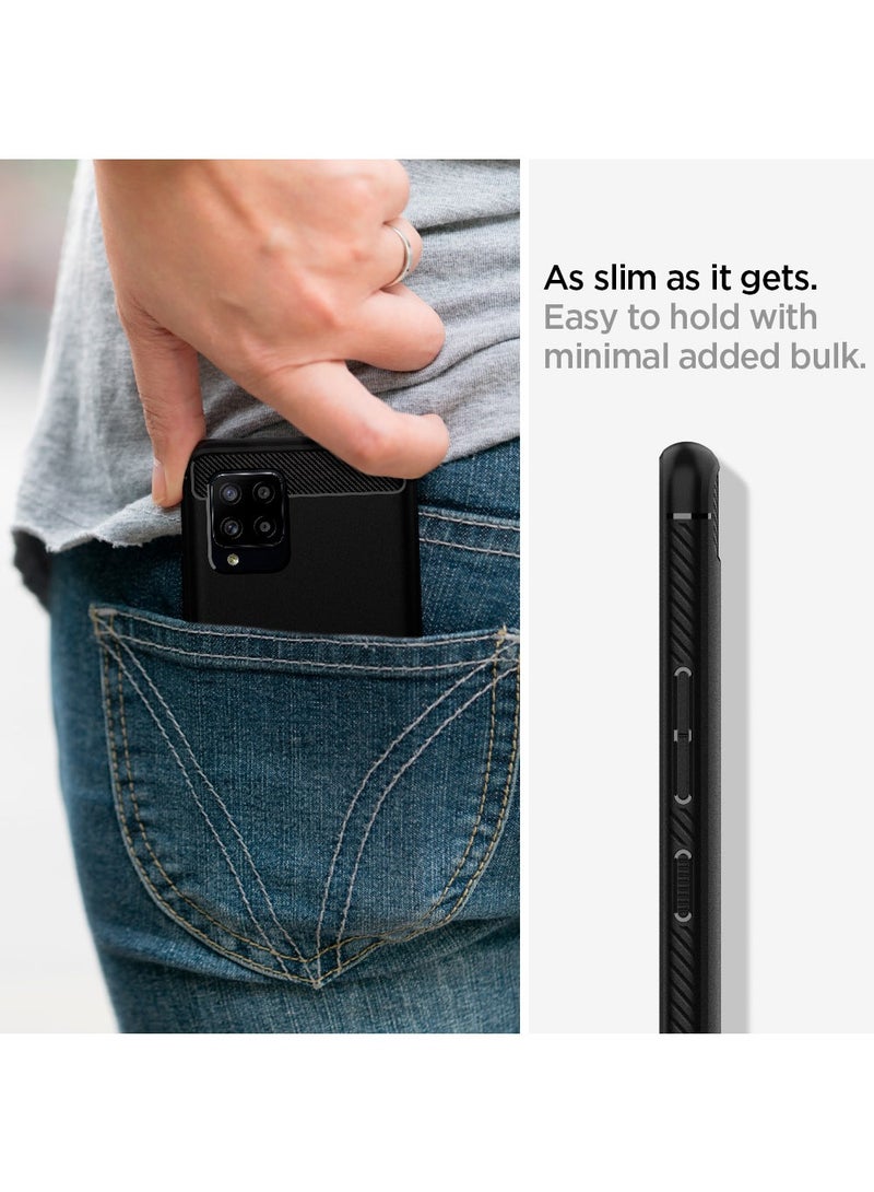 Spigen Rugged Armor Case Cover for Samsung Galaxy A42 5G - Matte Black - Image 4