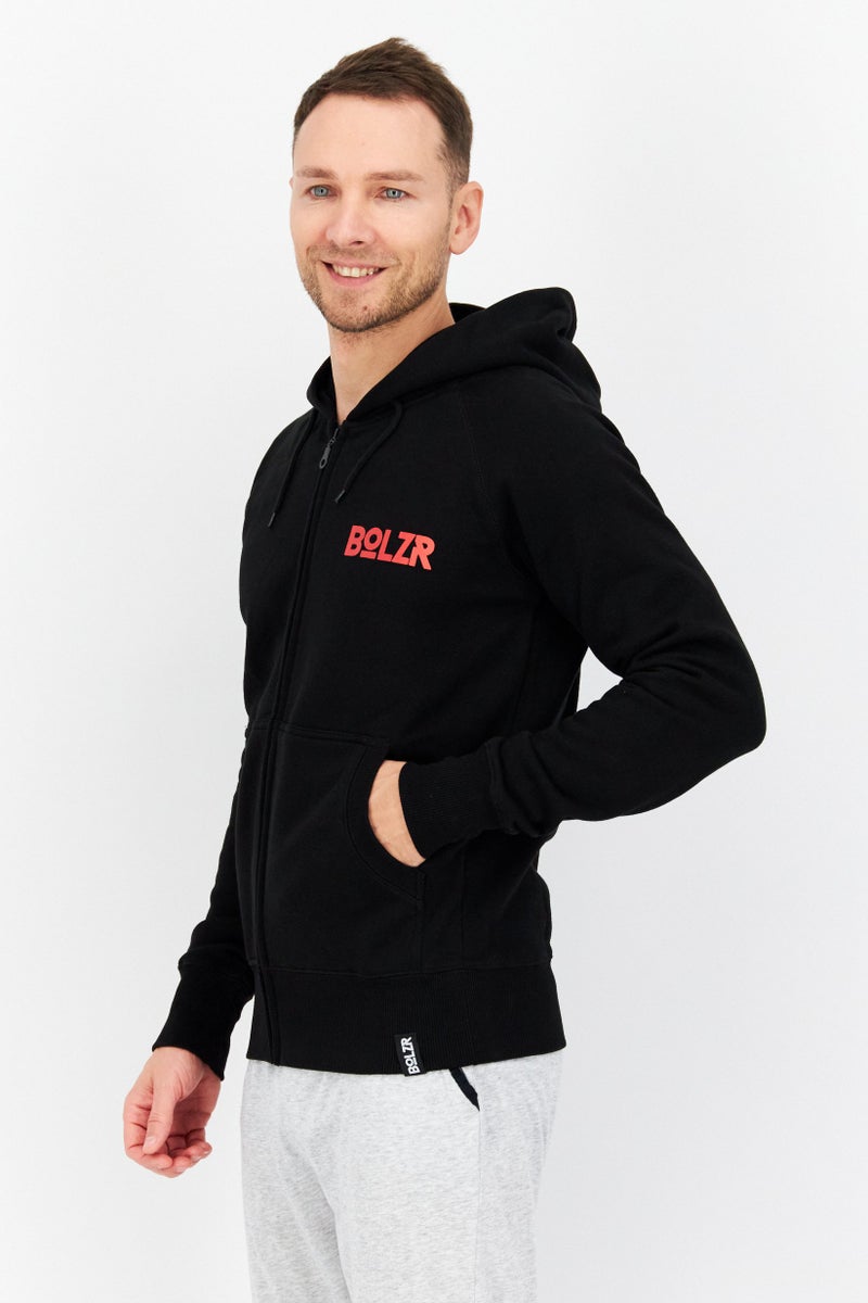 Bolzr Men Sportswear Fit Long Sleeves Training Sweatshirts, Black - Image 2