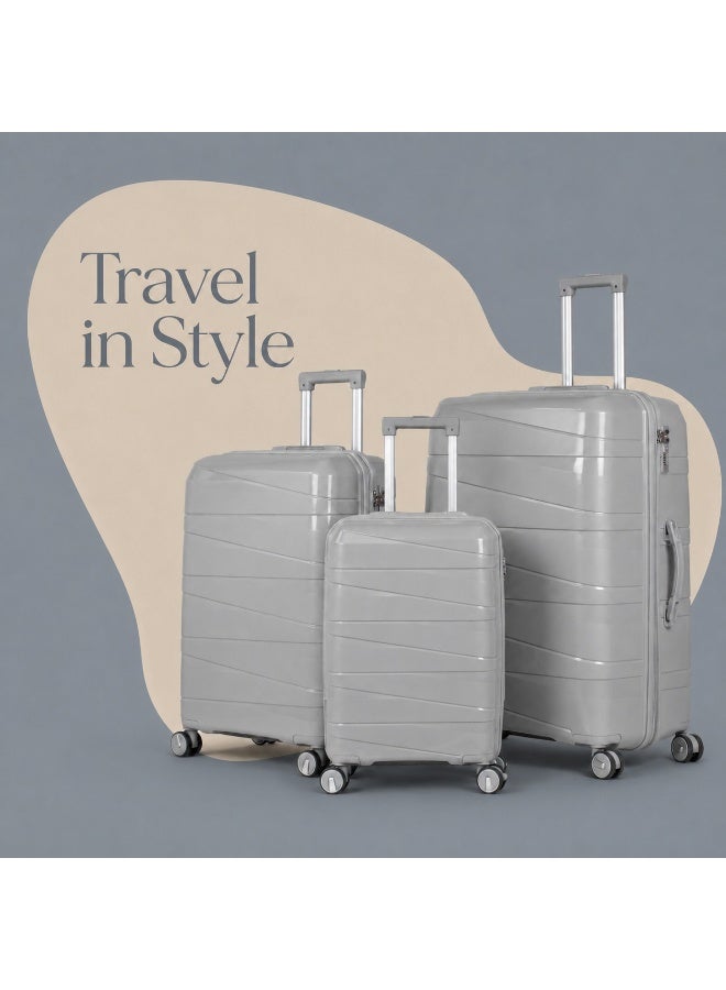 Hard Shell Luggage Set, 3-Piece Lightweight Travel Suitcase Collection for Clothes Organization, Vacations, Business Trips and Family Travel - Image 1