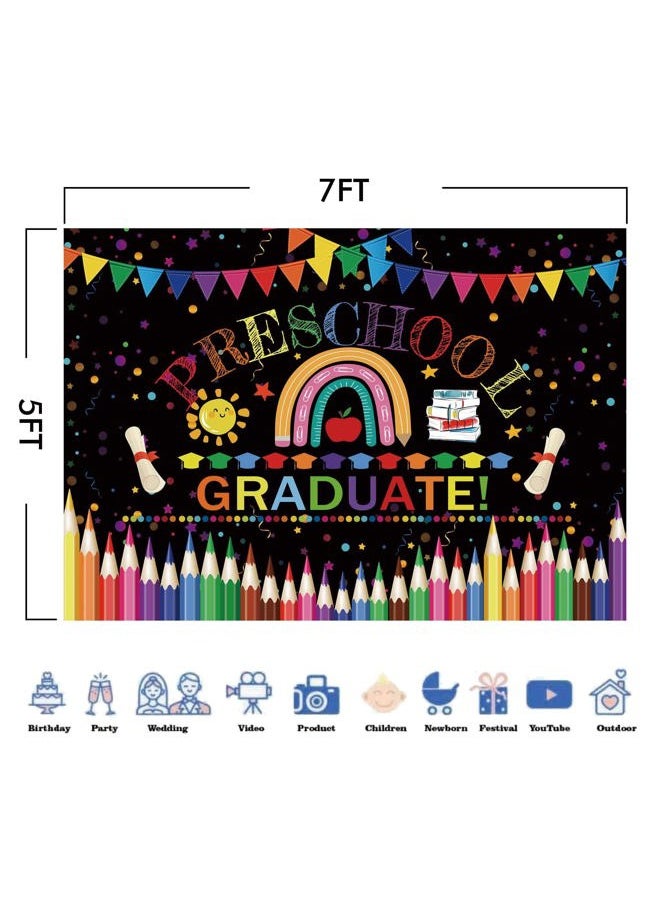Felortte 10x8FT Preschool Graduation Photography Backdrop Kindergarten Pre K Congrats Grad Class of 2025 Background for Kids School Prom Party Supplies Decoration Ceremony Portrait Photo Booth Banner  - Image 2