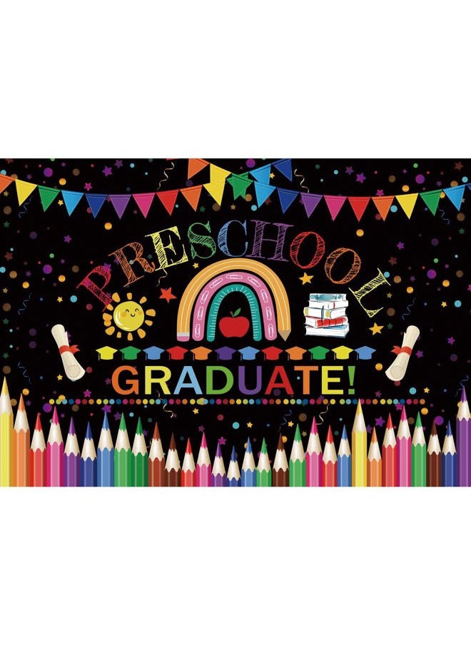 Felortte 10x8FT Preschool Graduation Photography Backdrop Kindergarten Pre K Congrats Grad Class of 2025 Background for Kids School Prom Party Supplies Decoration Ceremony Portrait Photo Booth Banner  - Image 1