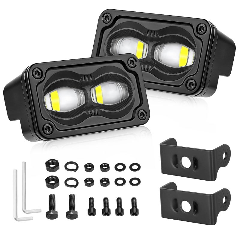 AKD Part 3 Inch SAE LED Fog Lights 40W DOT Approved Mini LED Light Pods Street Legal CutOff Low Beam Small Offroad Lights Fog Pods Lights 2 Packs for Trucks Pickup Motorcycle Dirt Bike SUV UTV ATV - Image 2