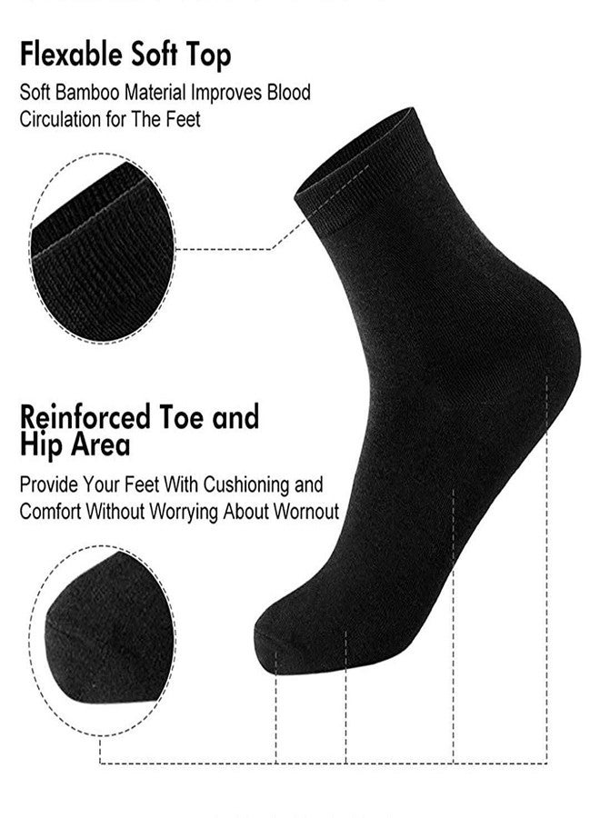 VINSON Boys' & Girls' Cotton Plain Ankle Length School Socks (Black)-(Pack of 5) - Image 2