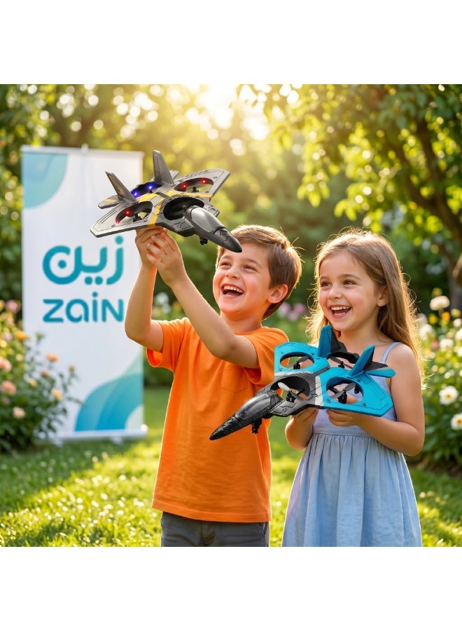زين طائرات زين "إف-22 رابتور" مستوحاة من طائرات كوادكوبتر آر سي عالية السرعة مع مصابيح ليد (LED) - متوفرة بمجموعات ألوان مذهلة - Image 2