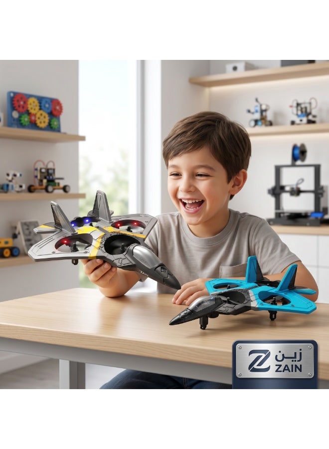 زين طائرات زين "إف-22 رابتور" مستوحاة من طائرات كوادكوبتر آر سي عالية السرعة مع مصابيح ليد (LED) - متوفرة بمجموعات ألوان مذهلة - Image 3