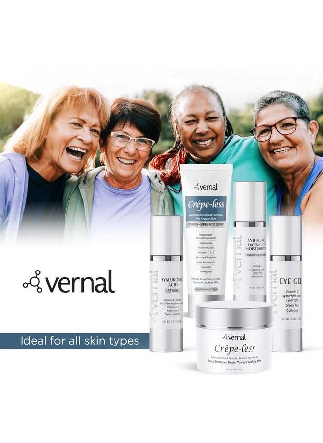 Vernal - Crepeless Skin Firming Cream To Reduce Crepy Arms Neck & Hands. Organic Tightening Cream To Reduce Thin Wrinkled Skin On Arms Neck And Body. Best Moisturizer To Treat Saggy Skin. Made In Usa (6 Oz) - Image 1