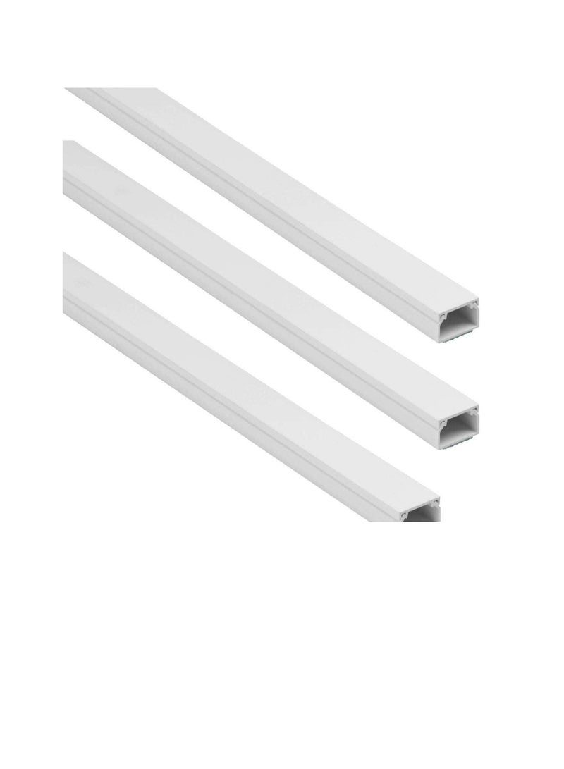 90cm Square Cable Box Self Adhesive PVC Trunking White Red Sticker Wall Cord Cover Cable Concealer On-Wall Wire Cover Paintable Cable Management Raceway to Hide Wires - Pack of 3 (50x50MM)  - Image 3