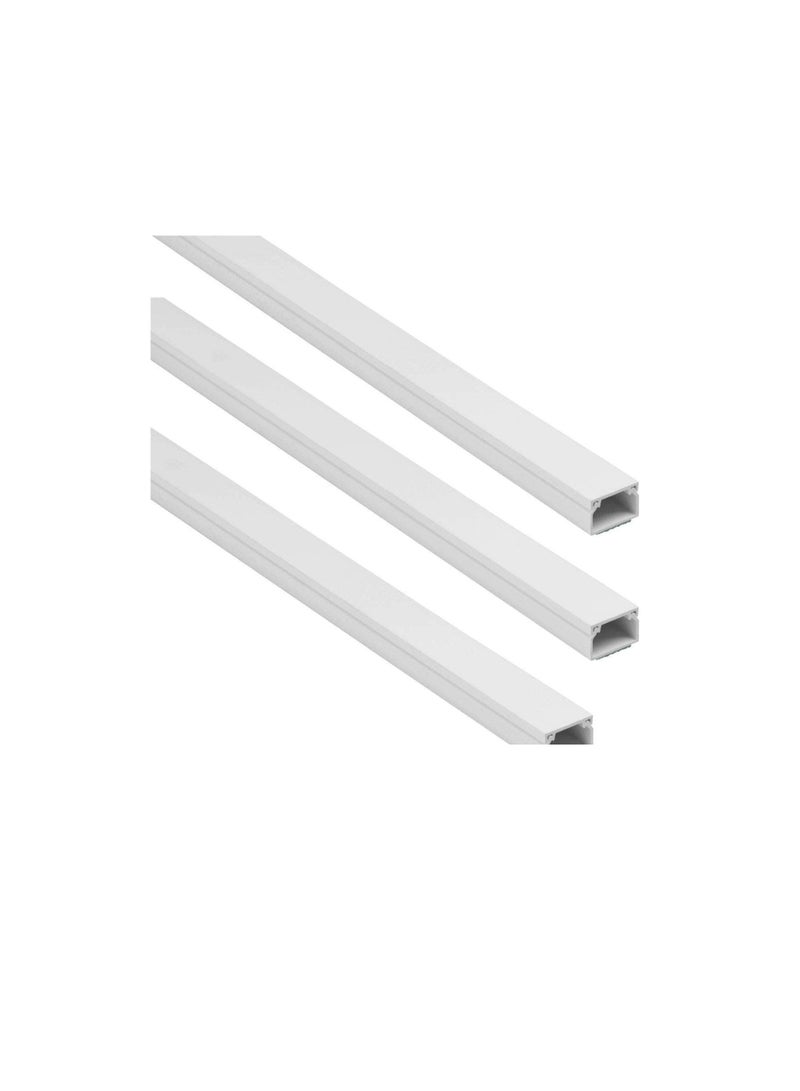 90cm Square Cable Box Self Adhesive PVC Trunking White Red Sticker Wall Cord Cover Cable Concealer On-Wall Wire Cover Paintable Cable Management Raceway to Hide Wires - Pack of 3 (50x50MM)  - Image 2