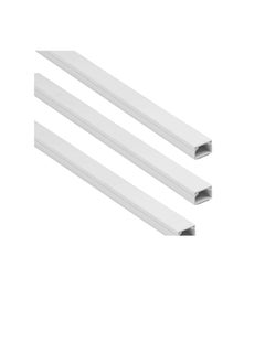Generic 90cm Square Cable Box Self Adhesive PVC Trunking White Red Sticker Wall Cord Cover Cable Concealer On-Wall Wire Cover Paintable Cable Management Raceway to Hide Wires - Pack of 3 (50x50MM)  - Image 1