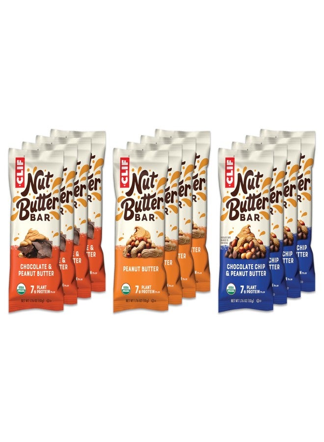 Clif Bar Clif Nut Butter Bar - Variety Pack - Peanut Butter Filled Energy Bars - Non-GMO - USDA Organic - Plant-Based - Low Glycemic - 1.76 oz. (12 Count) - Image 1