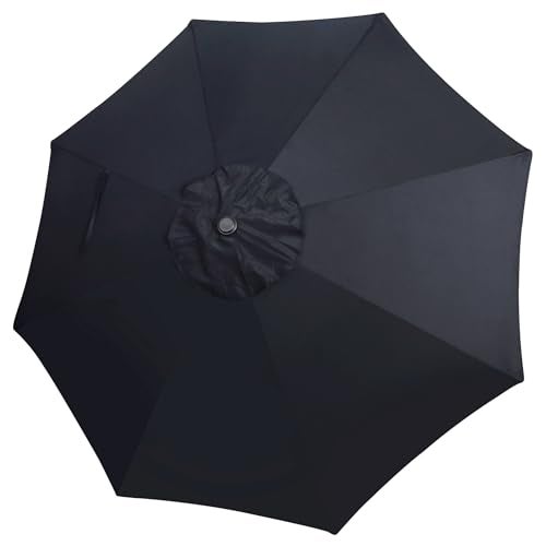 Blissun 9ft Patio Umbrella Replacement Canopy Market Umbrella Top Outdoor Table Umbrella Canopy for 8 Ribs Canopy Only Black - Image 1