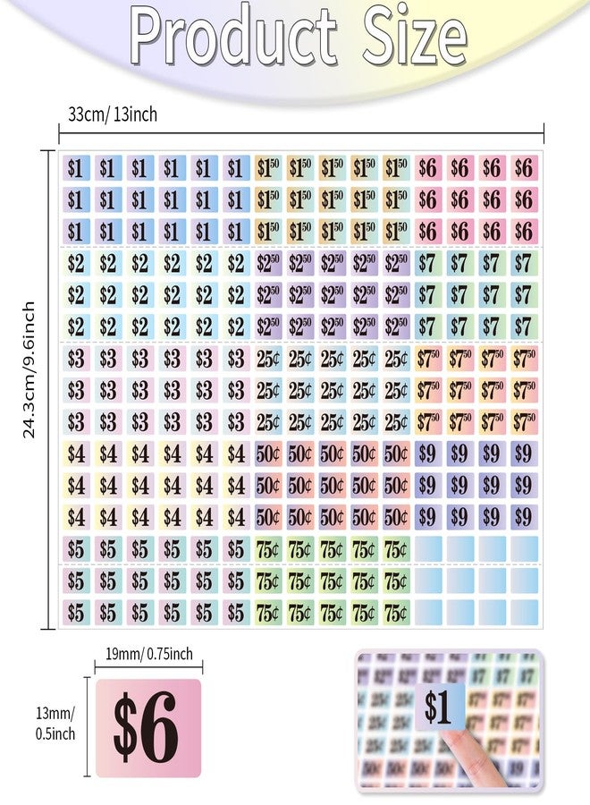 Starboling Garage Sale Stickers,4050 Pcs 1/2" X 3/4" Yard Sale Price Stickers Rectangle Preprinted Price Labels,for Flea Market Pre-Printed Pricing Stickers(Gradient Rectangle Small Price) - Image 2