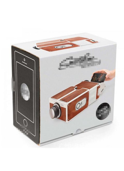 No Power Supply DIY Smart Phone Projector SmartPhone Projector Second Generation Mobile Phone Projector-Color:Brown