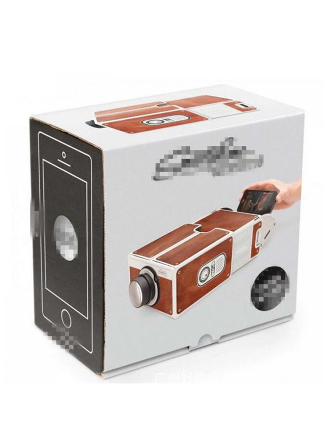 No Power Supply DIY Smart Phone Projector SmartPhone Projector Second Generation Mobile Phone Projector-Color:Brown