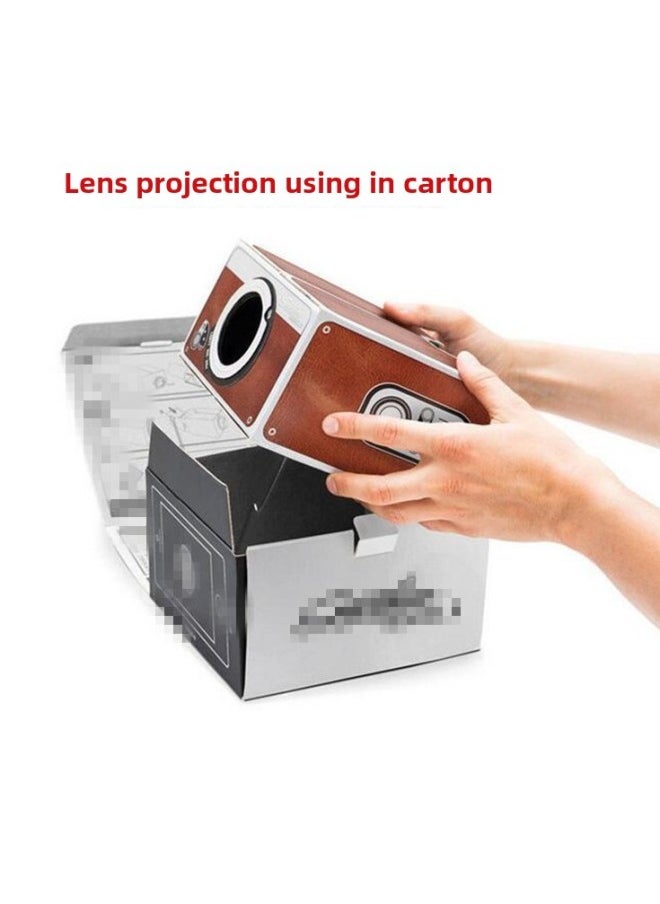 No Power Supply DIY Smart Phone Projector SmartPhone Projector Second Generation Mobile Phone Projector-Color:Brown