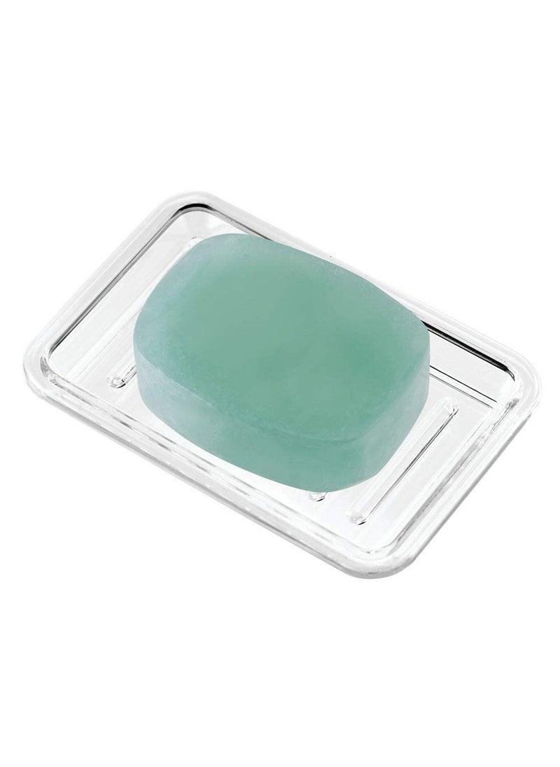 InterDesign iDesign Royal Plastic Rectangular Soap Saver, Bar Holder Tray for Bathroom Counter, Shower, Kitchen, 3.5" x 5.25", Clear  - Image 1