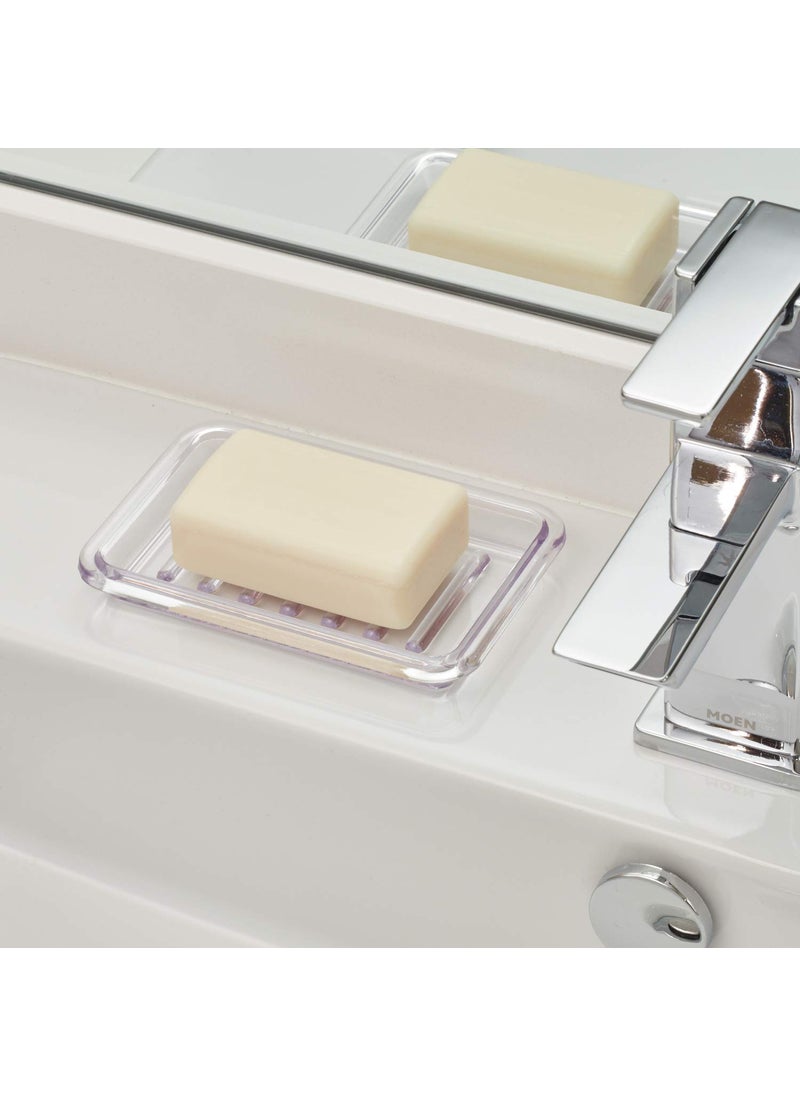 InterDesign iDesign Royal Plastic Rectangular Soap Saver, Bar Holder Tray for Bathroom Counter, Shower, Kitchen, 3.5" x 5.25", Clear  - Image 2