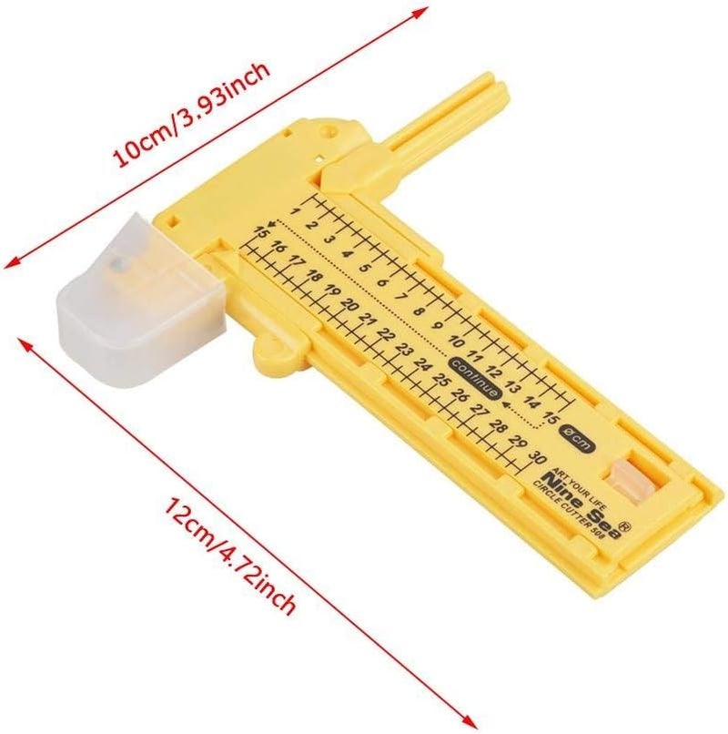 Wal front Circle Cutter Paper Trimmer Circular Cutting Tool,Rotary Circle Cutter Paper Cardboard Rubber Leather Art Craft Tool - Image 2