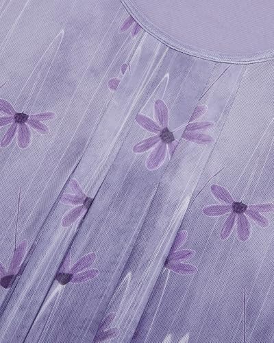 VALOLIA Ladies Plus Size Tops and Blouses, VALOLIA Womens Tunics 3/4 Sleeves Dressy Casual Plus Size Tops for Women Dressy Tops Party Blouses for Women Evening Loose Dressy Tunic for a Wedding Purple XX-Large - Image 3
