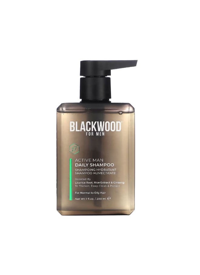 Blackwood For Men Active Man Daily Shampoo Licorice Root Rice Extract  Ginseng 7 fl oz 200 ml  - Image 1