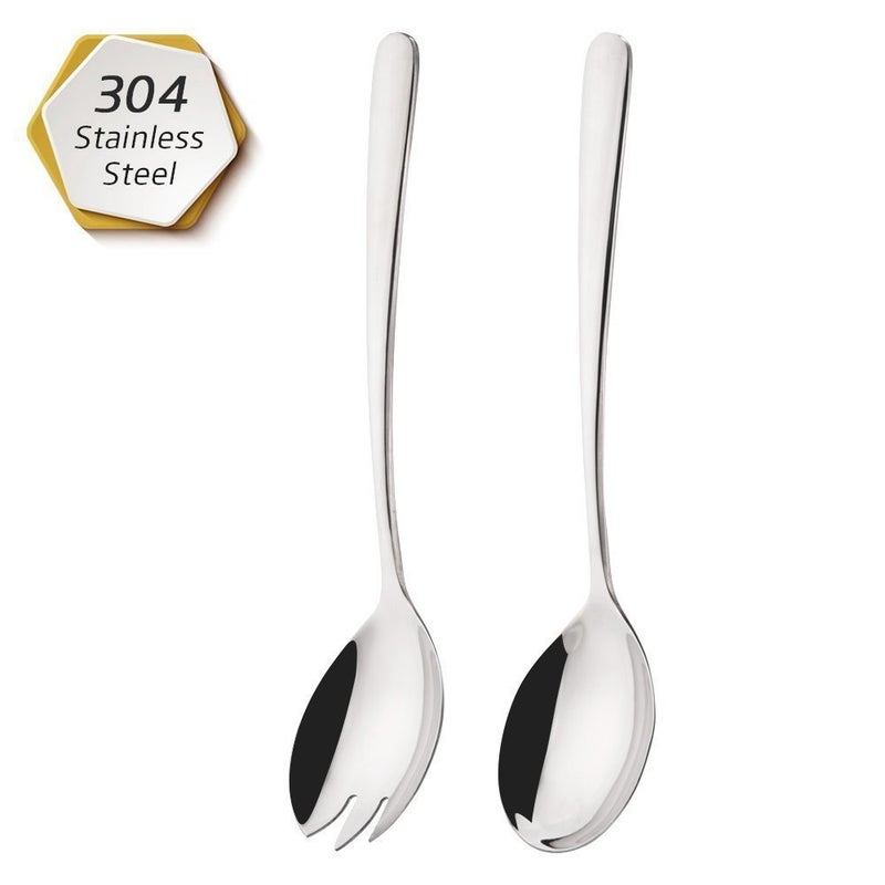 FOXAS 20CM Salad Servers 2 Set 2 Pieces Stainless Steel HeavyDuty Dishwasher Safe Bon Appetit Series 787 in