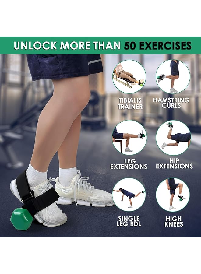 X spring Dumbbell Foot Attachment Tibialis Trainer Adjustable Ankle Weights Ankle Straps for Weight Lifting Leg Workouts at Home for Shin Splint Hamstring Curls Dumbbells (Not Included) - Image 2