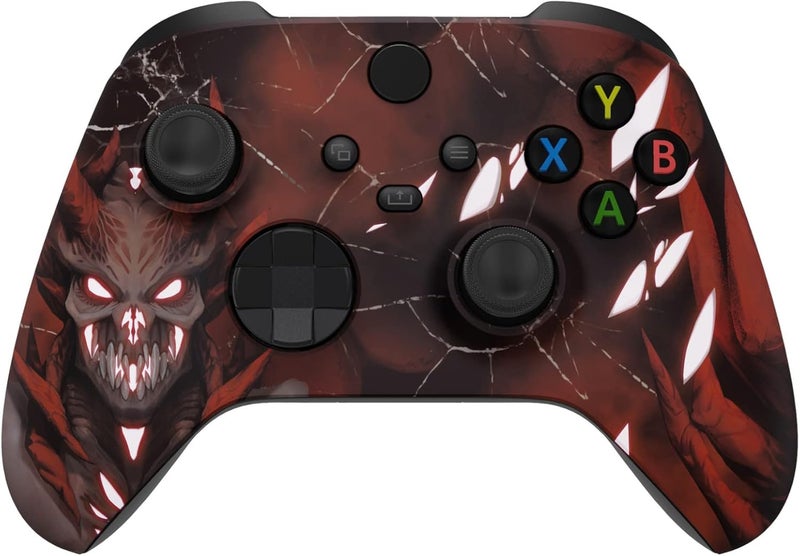 eXtremeRate غلاف مخصص لـ Xbox Series X/S، غطاء أمامي لجهاز تحكم Xbox Series X/S، يتوهج في الظلام، شيطان قرمزي - Image 5