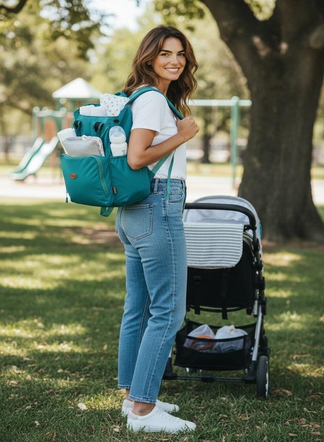 Outrider Motherly Elegant Diaper Bag for Mothers for Travel, Maternity Bag for Newborn Baby, Mothers Travelling Bag, Multipocket Water Resistant Baby Bag, Hospital Bag for Moms (C Green) - Image 2