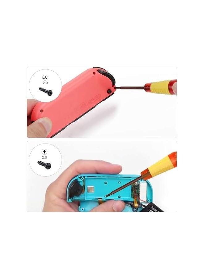 بروماس مجموعة أدوات إصلاح Joycon Teardown - 4 عبوات من عصا التحكم التناظرية لوحدات تحكم نينتندو مع كابل مرن ومسامير ونوابض ومقابض - يجب على محبي وحدة التحكم (25 قطعة) - Image 5