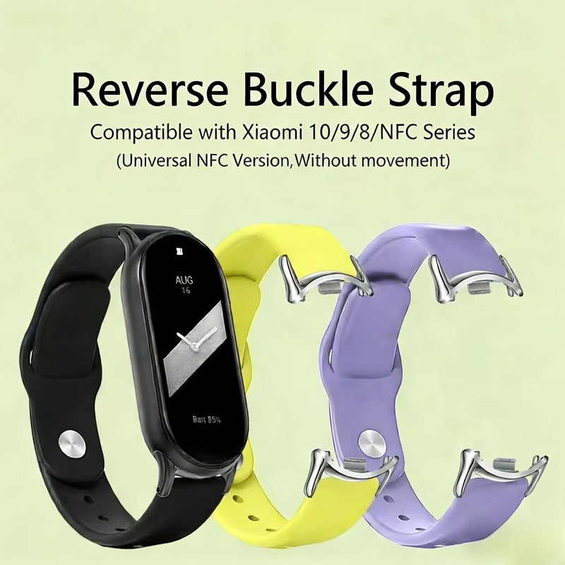 Compatible With Xiaomi Mi Band 10 9 8 Series Black Soft Breathable Fashion Strap - Image 1