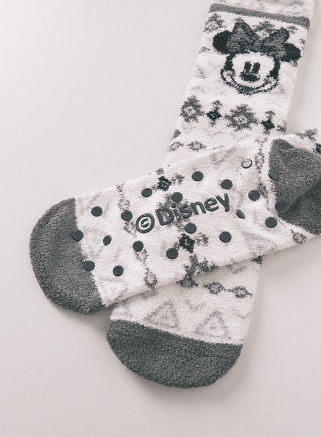 women'secret Minnie Mouse print long socks with fur trim - Image 2