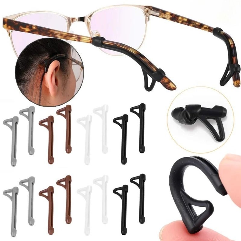 Coffee Anti Slip Ear Hook Glasses Grips 4 Pcs Eyeglass Temple Holders - Image 1