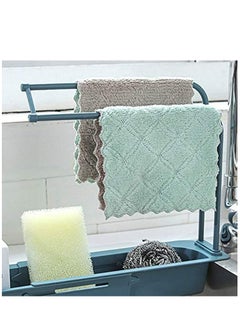 Excefore Telescopic Sink Holder, Adjustable Drainer Sink Tray Sponge Soap Holder, Sink Organizer Holder Dish Cloth Hanger for Home Kitchen  - Image 3