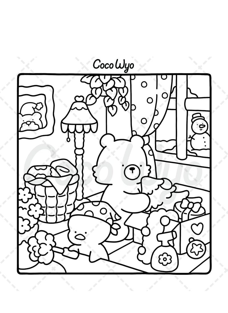 general Comfy Days: Stress Relief Coloring Book for Adults & Teens - Cute Animal Characters in Cozy Hygge Scenes, Mindfulness Art Therapy for Relaxation & Anti-Anxiety (Cozy Spaces Series) - Image 4