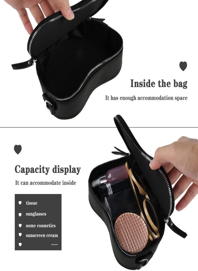 Oweisong Black Heart Shaped Purse Cute Red Gothic Bag Purse for Women Ladies Chain Crossbody Shoudler Handbag - Image 4