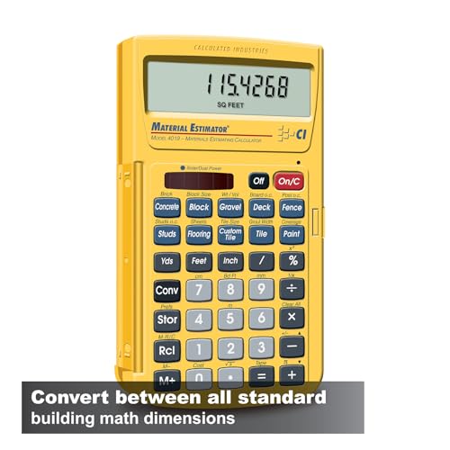 Calculated Industries 4019 Material Estimator Calculator | Finds Project Building Material Costs for DIY’s, Contractors, Tradesmen, Handymen and Construction Estimating Professionals,Yellow - Image 3