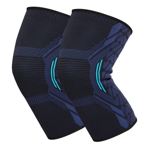 DR. FITZY Silicone 1 Pair Anti-Slip&Breathable Knee Support For Men Gym Squats,Ortho Knee Caps For Women Gym,Sports Knee Cap For Men (2Pcs High Compression Knee Sleeves For Squats&Running) - Image 1