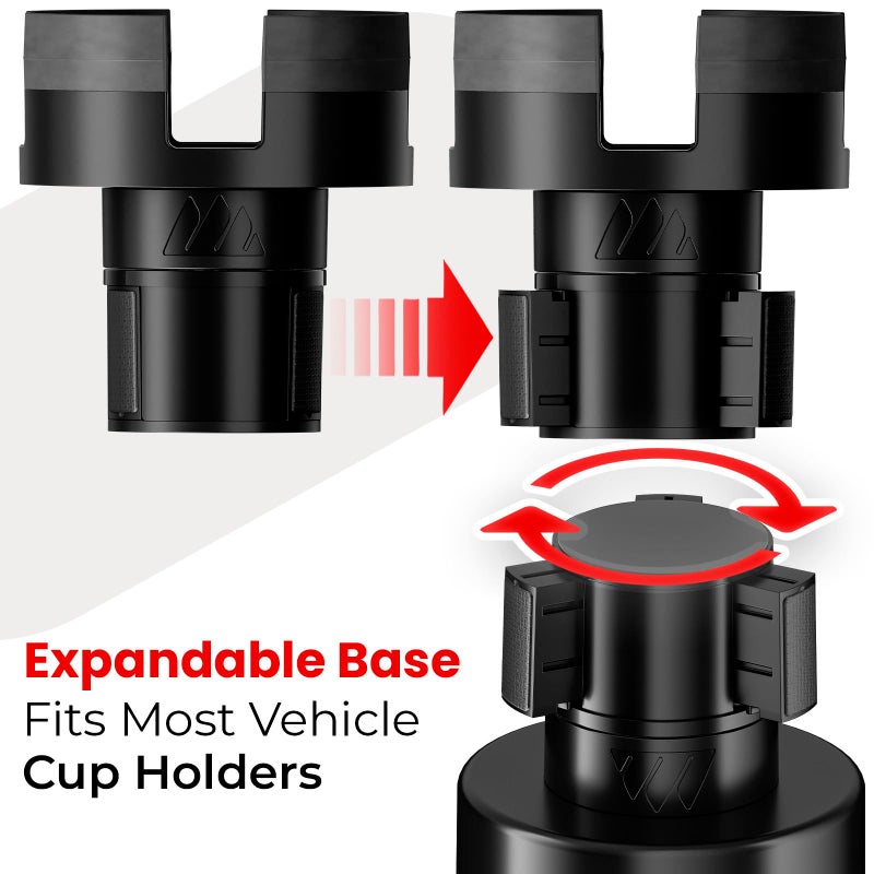 ESSENTIALLY ENGINEERED Integral Mug Integrator Expandable Mug Holder - YETI 14oz Rambler Cup Holder - Coffee Mug Car Cup Holder Expander with Adjustable Base - Rubber Tabs Hold Most Coffee Mugs Ramblers 10oz - Image 4