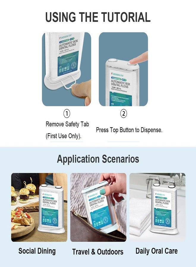 Lythor Automatic Flosser Pick Dispenser, 100 Count Dental Floss Picks with Refillable Box, Polymer Fiber for Strong Pull, Two-Way Outlet, Ergonomic Handle for Travel & Home Use (100 - Image 5