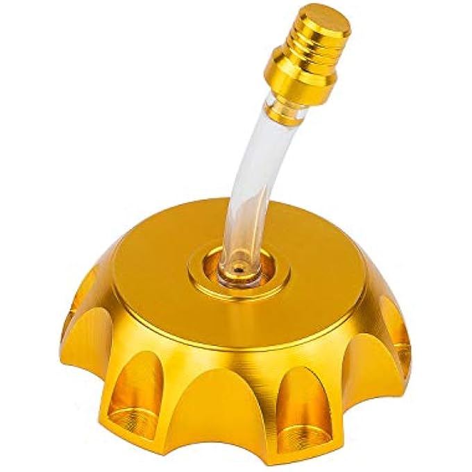 rayihni Gas Fuel Tank Cover Cap CNC Aluminum Alloy Hexagonal Dirt Bikes Gas Cap with Breather Valve for 50cc 70cc 90cc 110cc 125cc 140cc 150cc 160cc Pit Dirt Motor Bike Not Fit for ATV Gold - Image 4