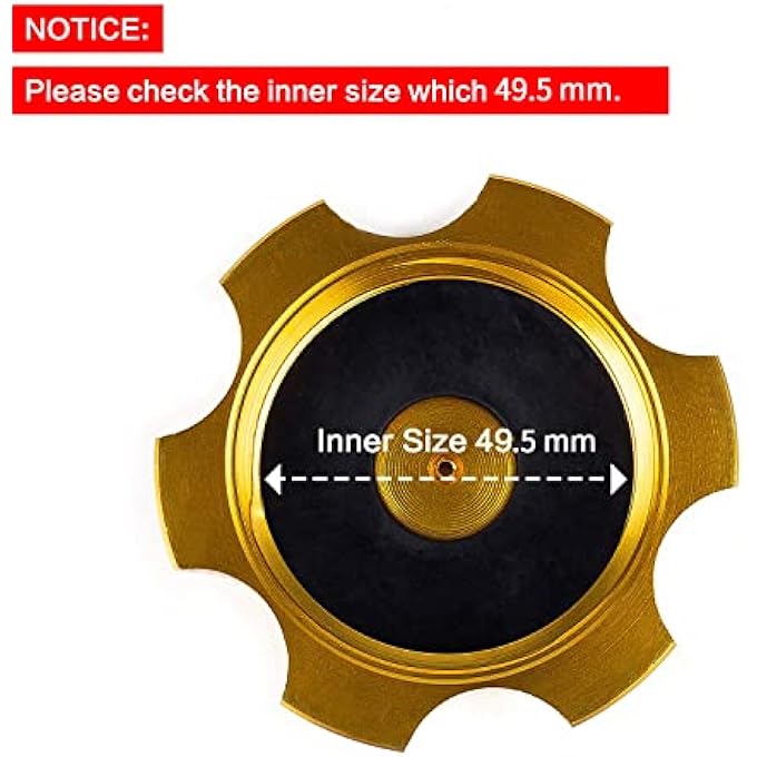 rayihni Gas Fuel Tank Cover Cap CNC Aluminum Alloy Hexagonal Dirt Bikes Gas Cap with Breather Valve for 50cc 70cc 90cc 110cc 125cc 140cc 150cc 160cc Pit Dirt Motor Bike Not Fit for ATV Gold - Image 2