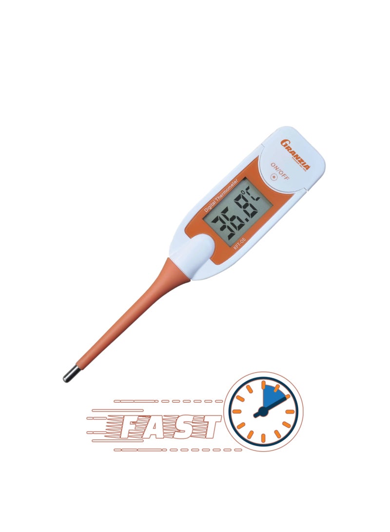  جرانزيا مقياس حرارة رقمي سريع TMP-05، قراءة سريعة خلال 10 ثوانٍ، طرف مرن وآمن للأطفال، دقة عالية، مقاوم للماء، تنبيه للحمى - Image 4