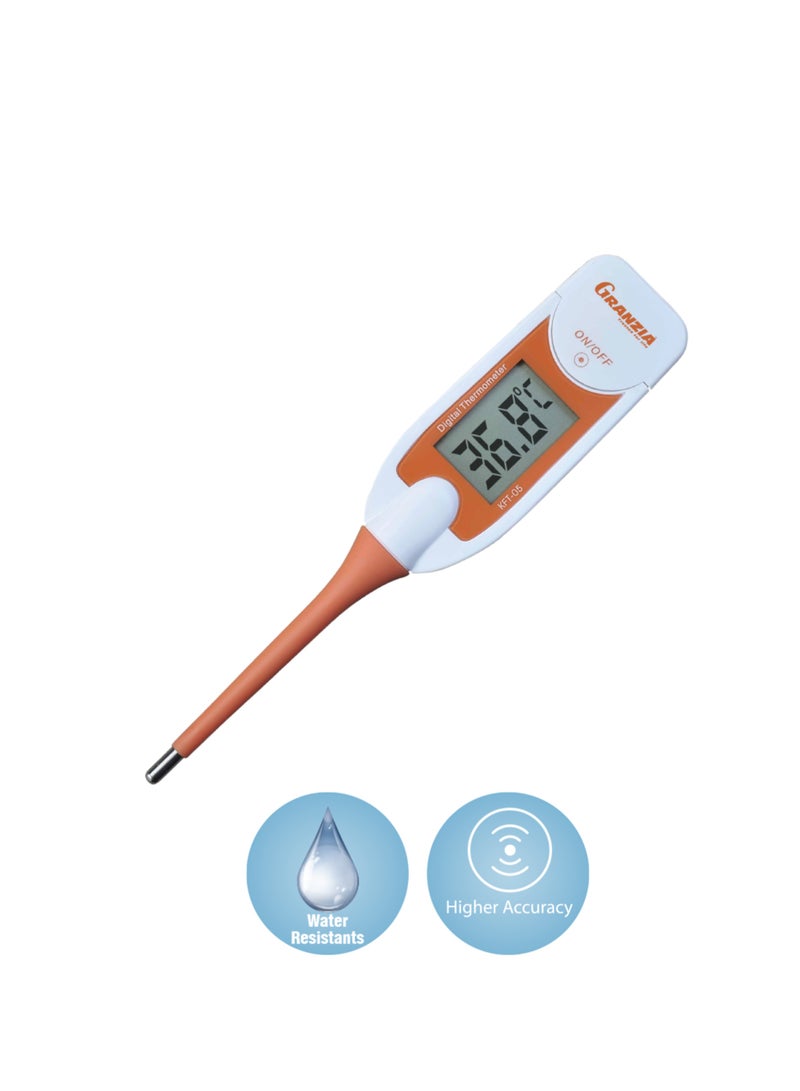  جرانزيا مقياس حرارة رقمي سريع TMP-05، قراءة سريعة خلال 10 ثوانٍ، طرف مرن وآمن للأطفال، دقة عالية، مقاوم للماء، تنبيه للحمى - Image 3