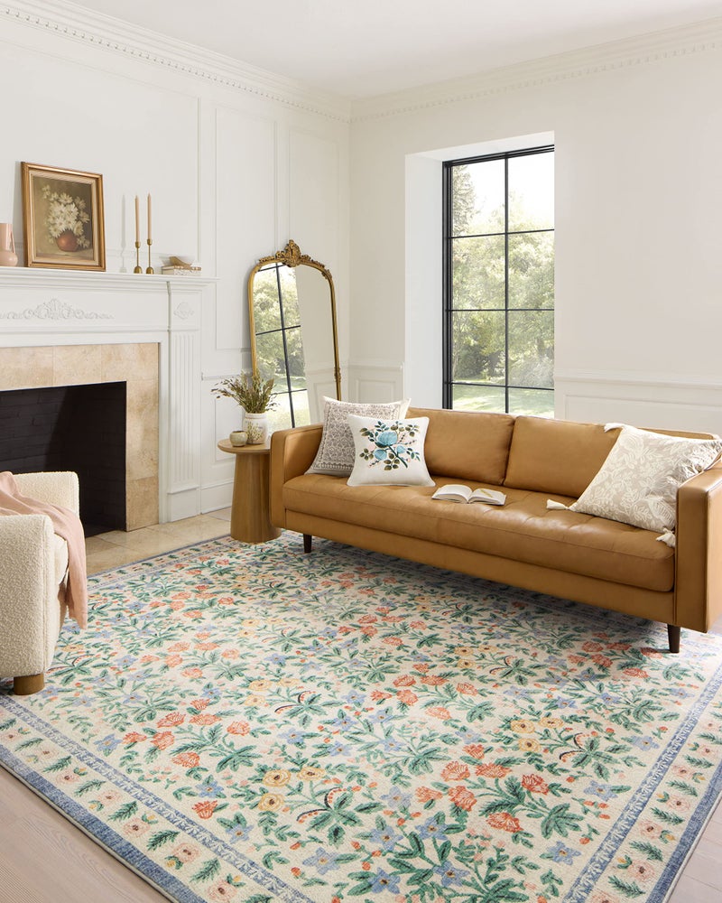 Loloi II Rifle Paper Co x Loloi Eden Collection EDE02 Mughal Garden Cream 26 x 76 Runner Rug 