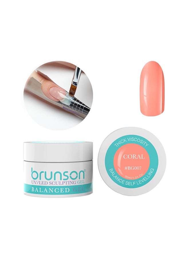 brunson جل بناء كاموفلاژ مخصص للأظافر بتوازن مستوى جل الأشعة فوق البنفسجية 30 مل كورال Bg007